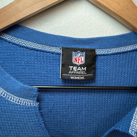 NFL Team Apparel Women's Indianapolis Colts Henley Shirt Blue Size X-Small - Picture 3 of 6